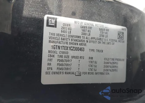 2012 GMC Sierra 1500 Work Truck z USA, uszkodzony, nr VIN 1GTN1TEX1CZ300463